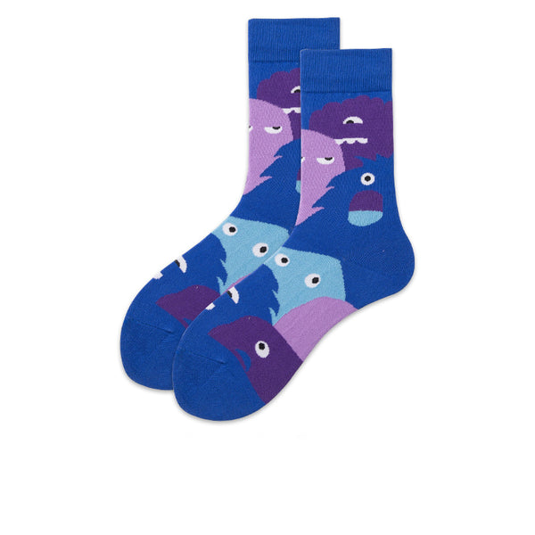 Chalier Mens Casual Crew Street Hip-hop Couple Monster Socks