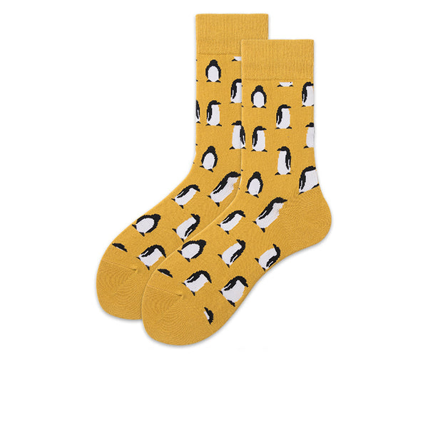Chalier Mens Casual Crew Street Hip-hop Couple Penguin Socks