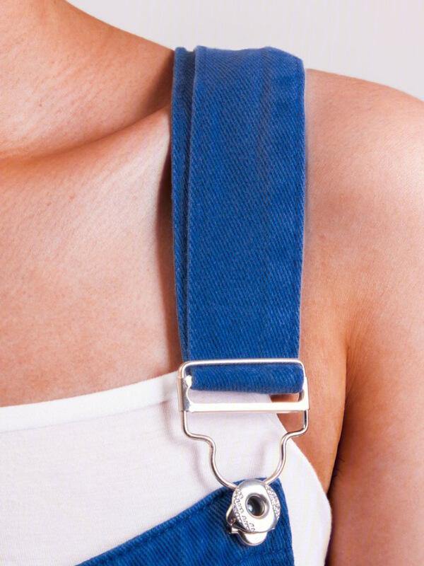 Chalier Sleeveless Denim Floral Floral-Print One-Pieces Jumpsuit Overalls - CHALIER