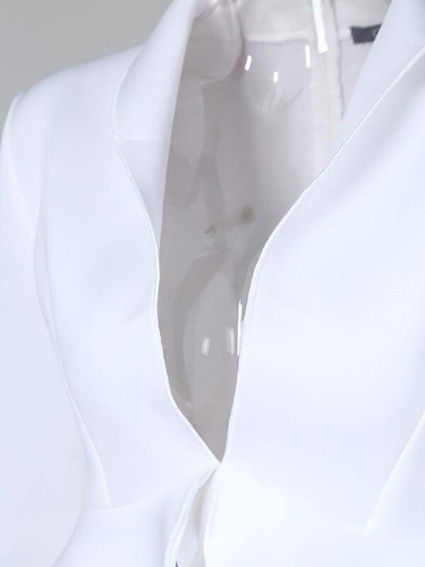 Chalier Solid Ruffles Design Top Skinny Pencil Pant Sets - CHALIER