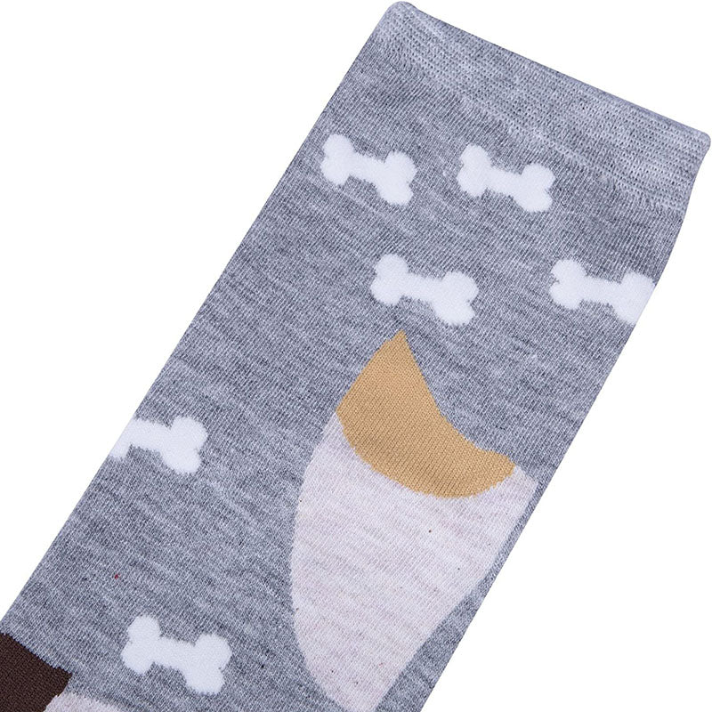 Women Cute Animal Socks Colorful Soft Cotton Socks 5 Pairs Puppy Kitten Pattern