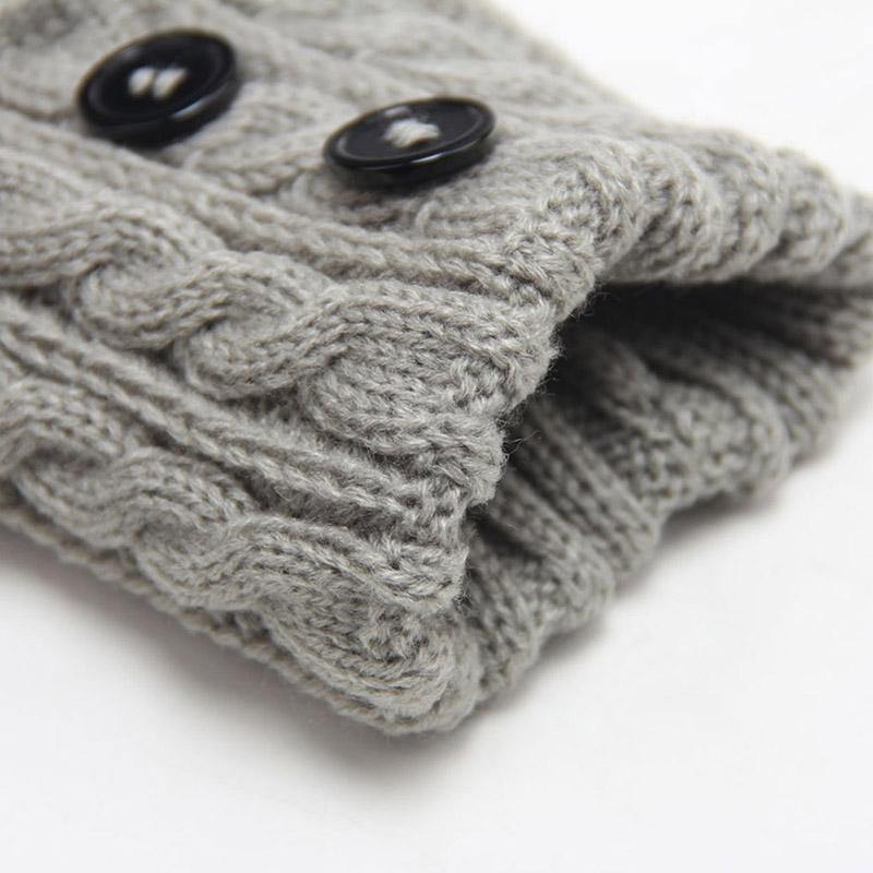 Women Winter Knitting Wool Leg Warmers Boot Cover Warm Socks Solid Color Socks Boot Toppers - CHALIER