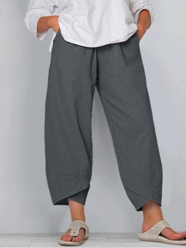 Women Linen Cotton Loose Pants Spring Summer Casual Pants - CHALIER