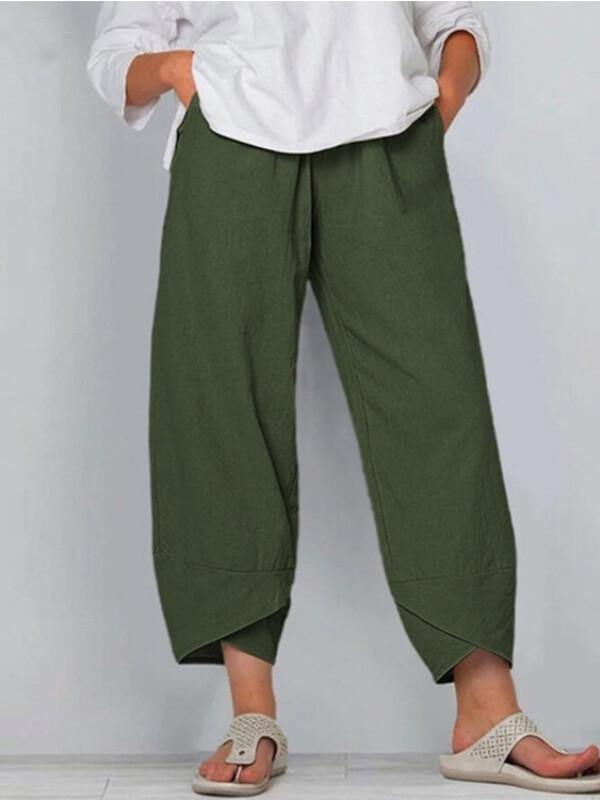 Women Linen Cotton Loose Pants Spring Summer Casual Pants - CHALIER