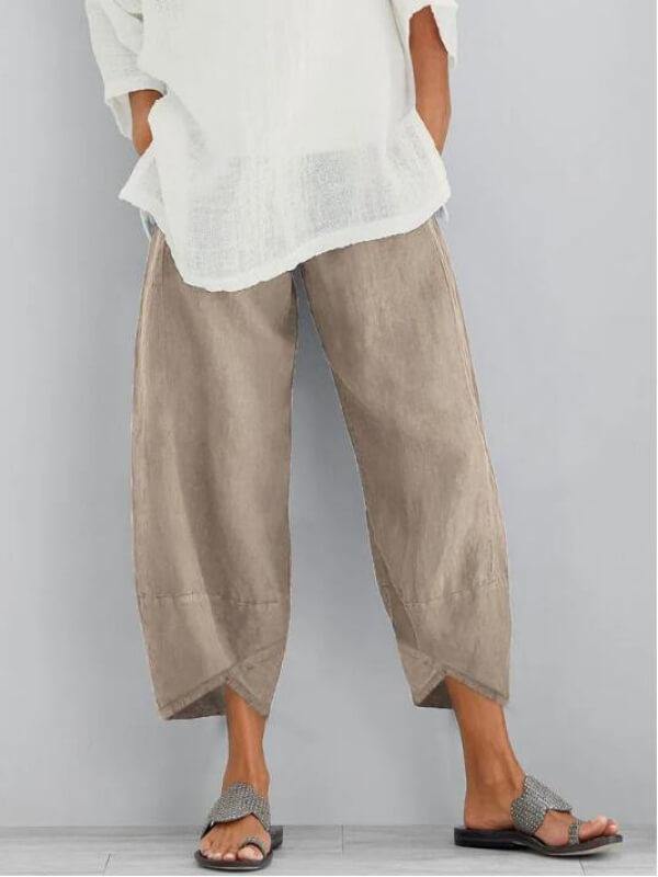 Women Linen Cotton Loose Pants Spring Summer Casual Pants - CHALIER