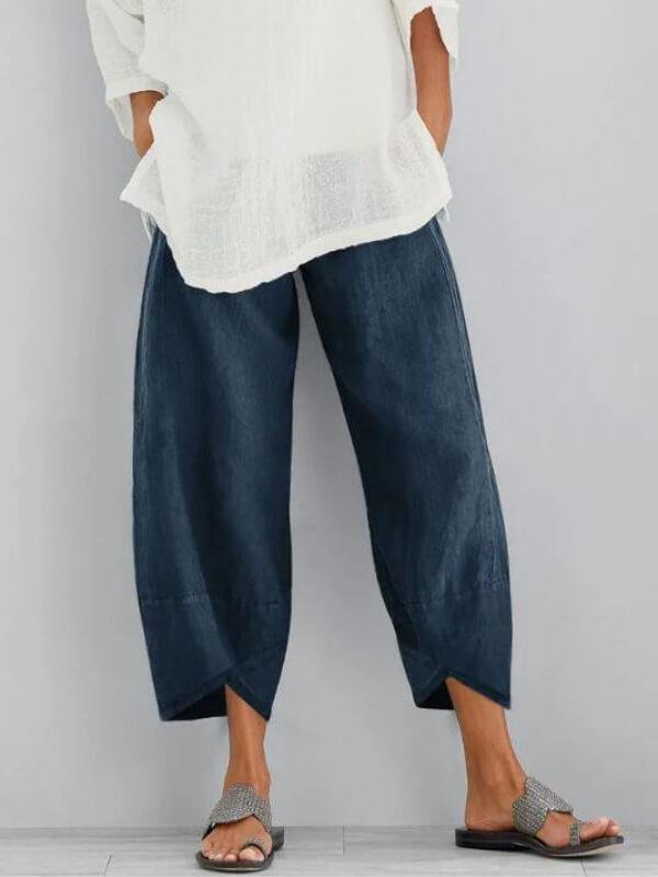 Women Linen Cotton Loose Pants Spring Summer Casual Pants - CHALIER