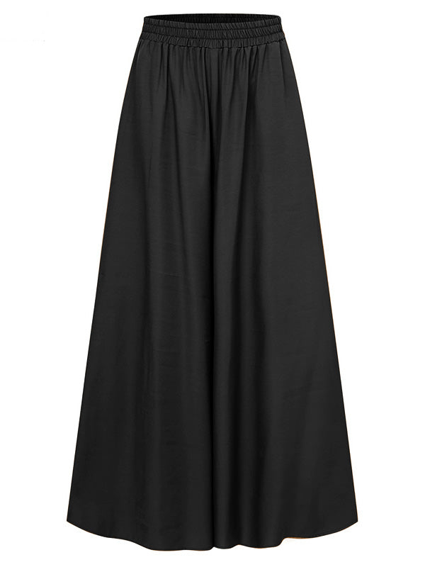 Women's Casual Long Wide Leg Trousers Pants Loose High Waist Plus Size