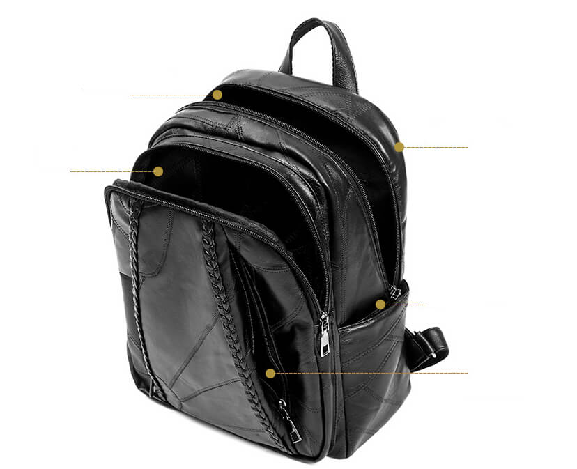 Women Genuine Leather Large Capacity Backpack