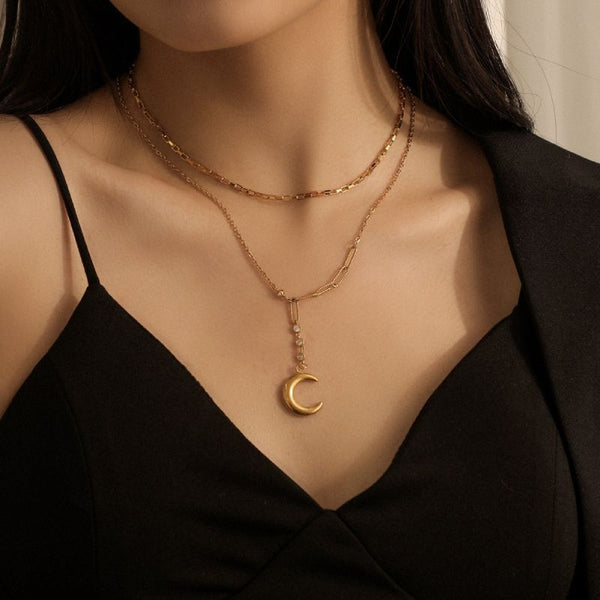 Female Hot Necklaces Women Gold Choker Moon Design Jewelry