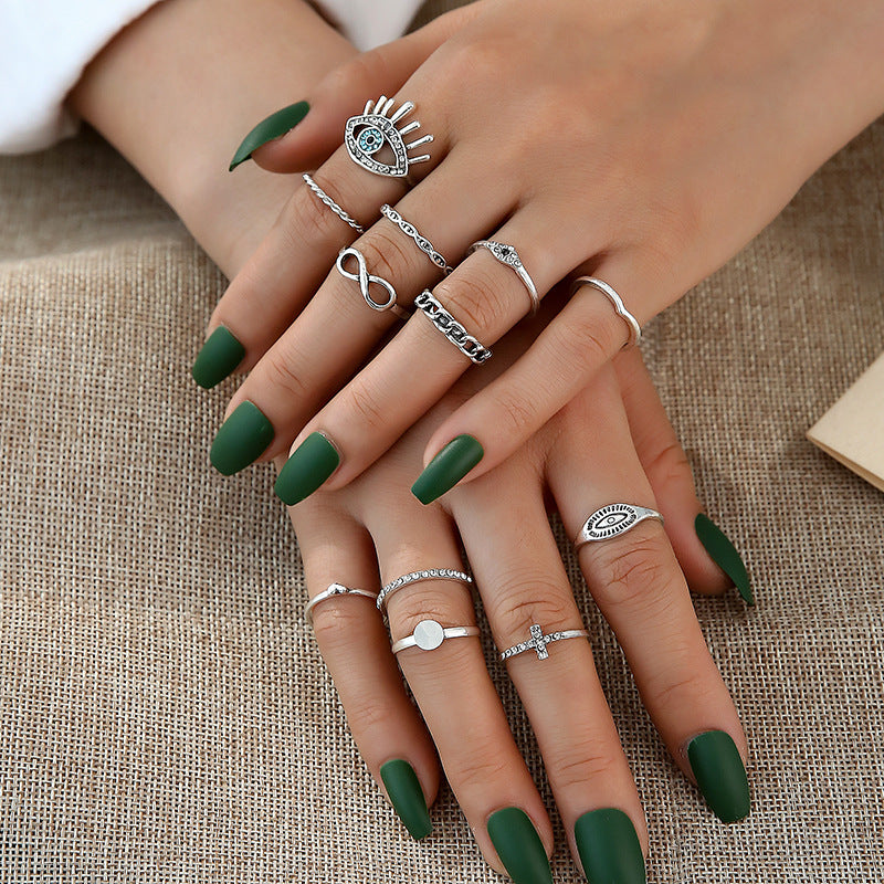 Female Design Rings Silver Fashionable Simple Jewelry Set