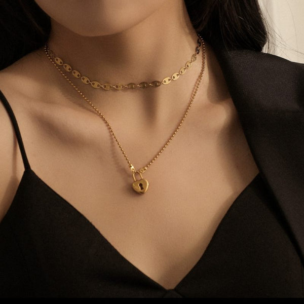 Female Hot Layered Necklaces Women Gold Choker Design Jewelry