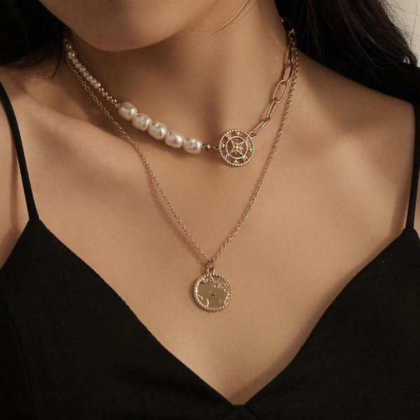 Female Hot Necklaces Women Gold Layered Choker Jewelry