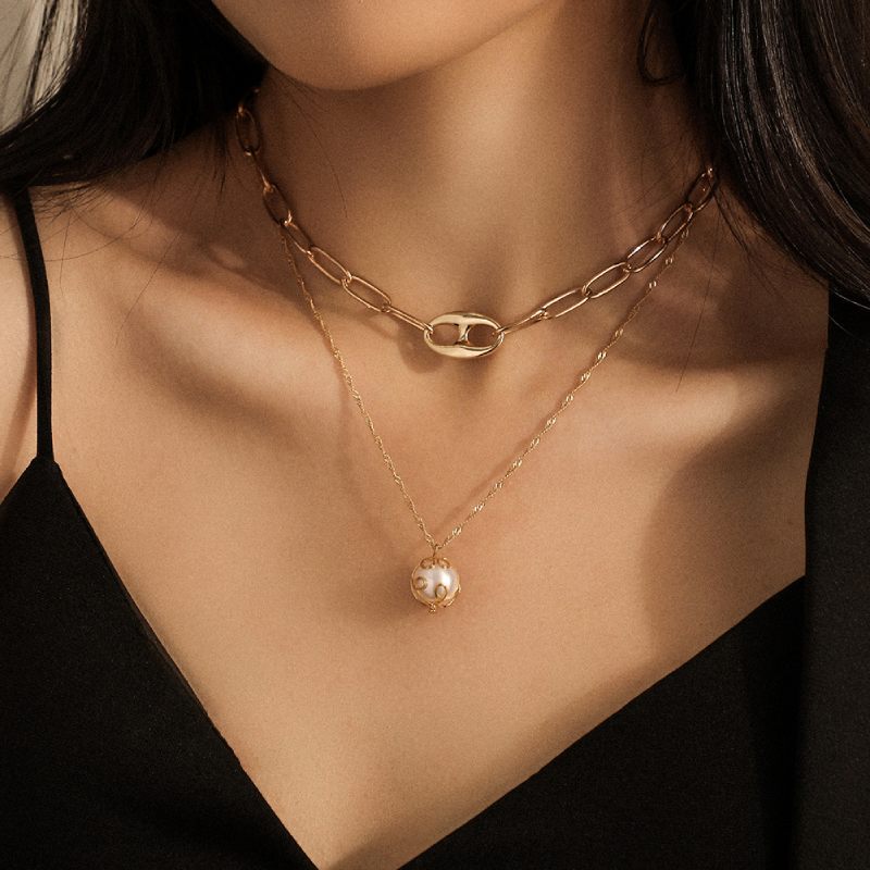 Female Hot Layered Necklaces Women Gold Choker Design Jewelry