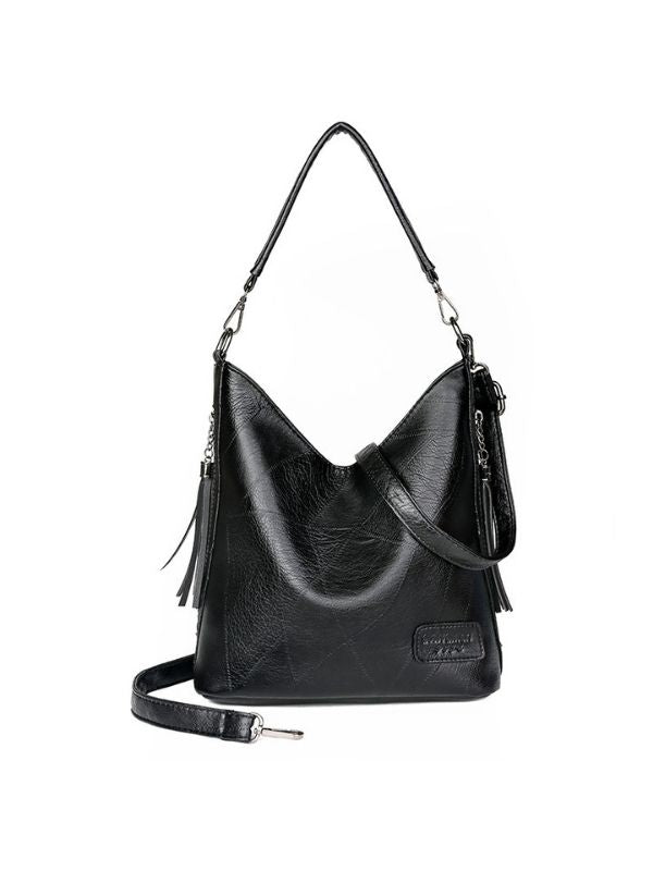 Women's Handbag Tassel Pendant Vintage Soft Stitching Leather One-shoulder Messenger Bag