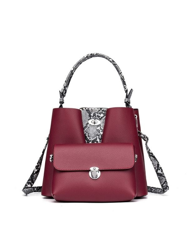 Women Serpentine PU Shoulder Bag