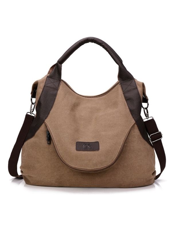 Women Durable Canvas Large Capacity Tote Bag Crossbody Bag