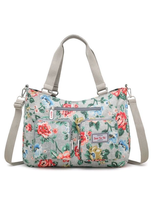 Women's Nylon Floral Printed Shoulder Bag