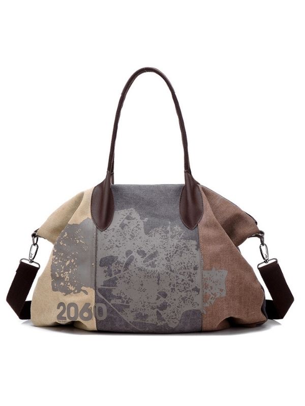 Women Casual High Capacity Canvas Handbag Bucket Shoulder Bag