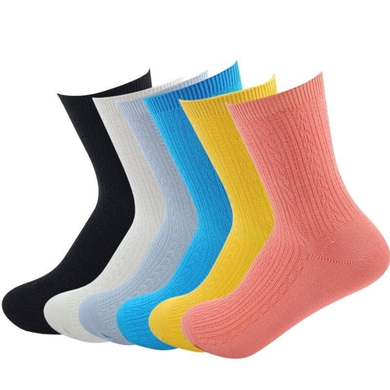 Women Crew Bamboo Fiber Breathable Causal Socks 5 Pairs - CHALIER