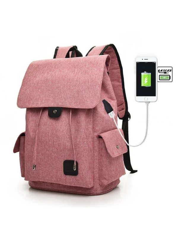 Canvas Backpack Casual USB Interface Charging Backpack