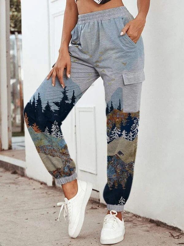 Chalier Printed Picture Casual Cotton Fashion Pants - CHALIER