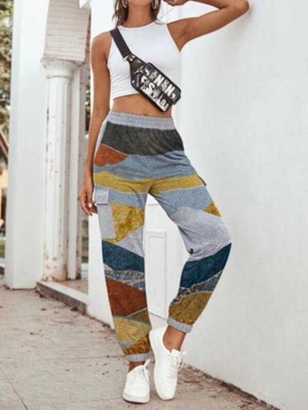 Chalier Printed Picture Casual Cotton Fashion Pants - CHALIER