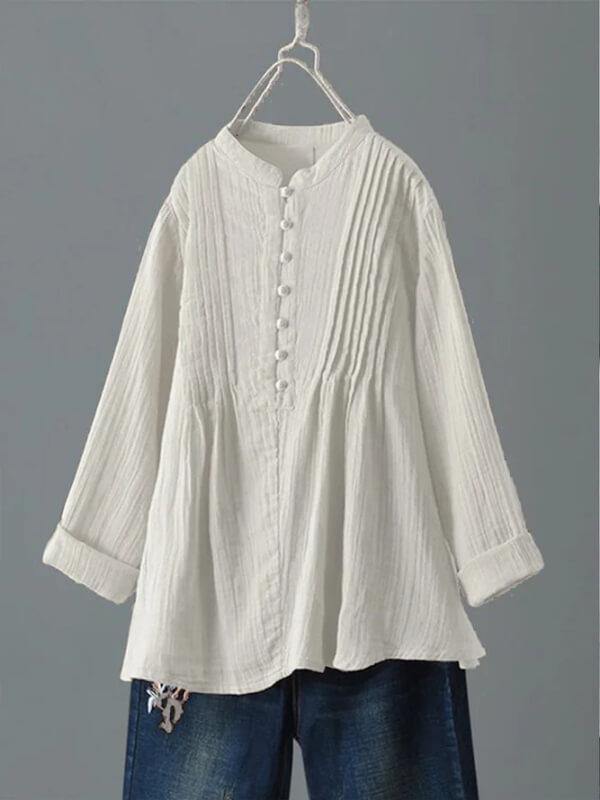 Shift Shirt Collar Long Sleeve Shirts & Tops - CHALIER