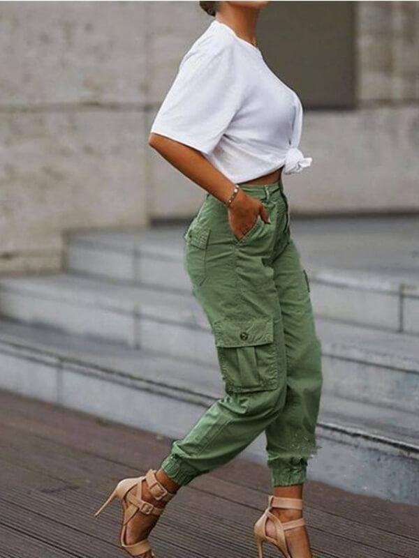 Chalier Plain Pockets Design Cargo Pants - CHALIER