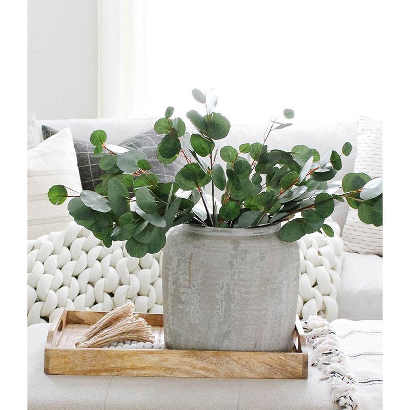 Artificial Eucalyptus Garland Long Silver Dollar Foliage Plants Greenery Fake Plastic  Eucalyptus Decoration - CHALIER
