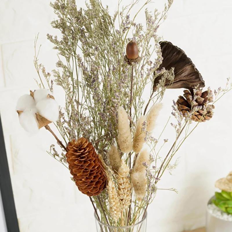 30PCS Natural Dried Flowers Rabbit Tail Grass Natural Plants Real Flower Bouquets for Home Wedding Pastoral  Decoration - CHALIER