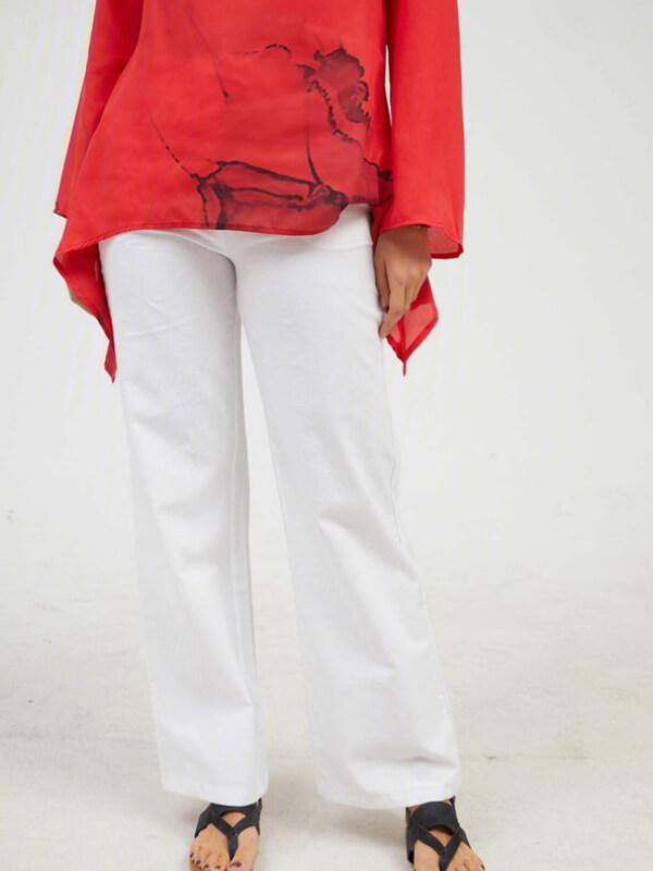 Women Plus Size Slacks Cotton Linen Sweet Solid Daily Pants  Palazzo Pants - CHALIER