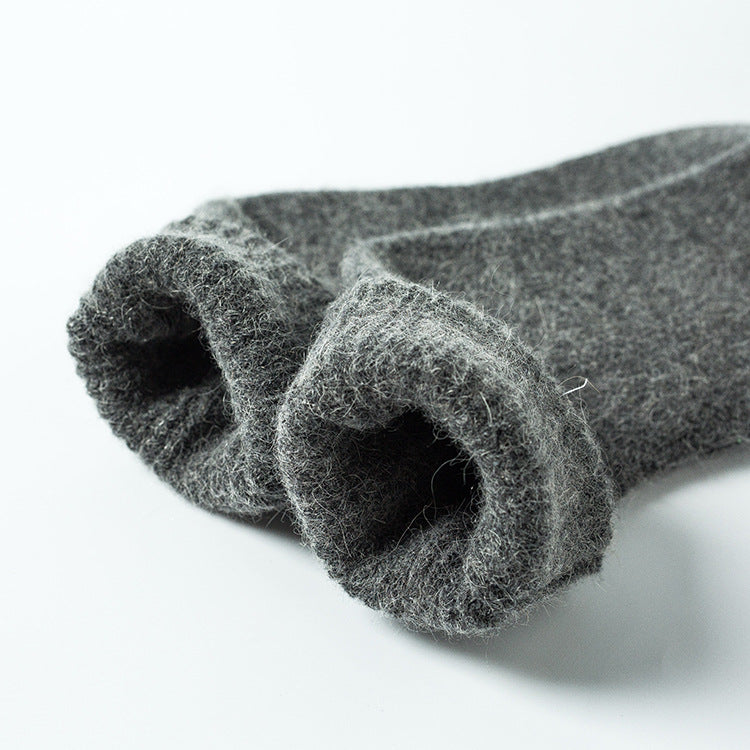 Winter Warm Solid Color Thickened Rabbit Wool Men's Socks